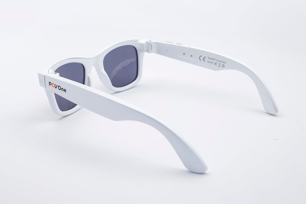 POV One smart sunglasses lifestyle image — casual wear