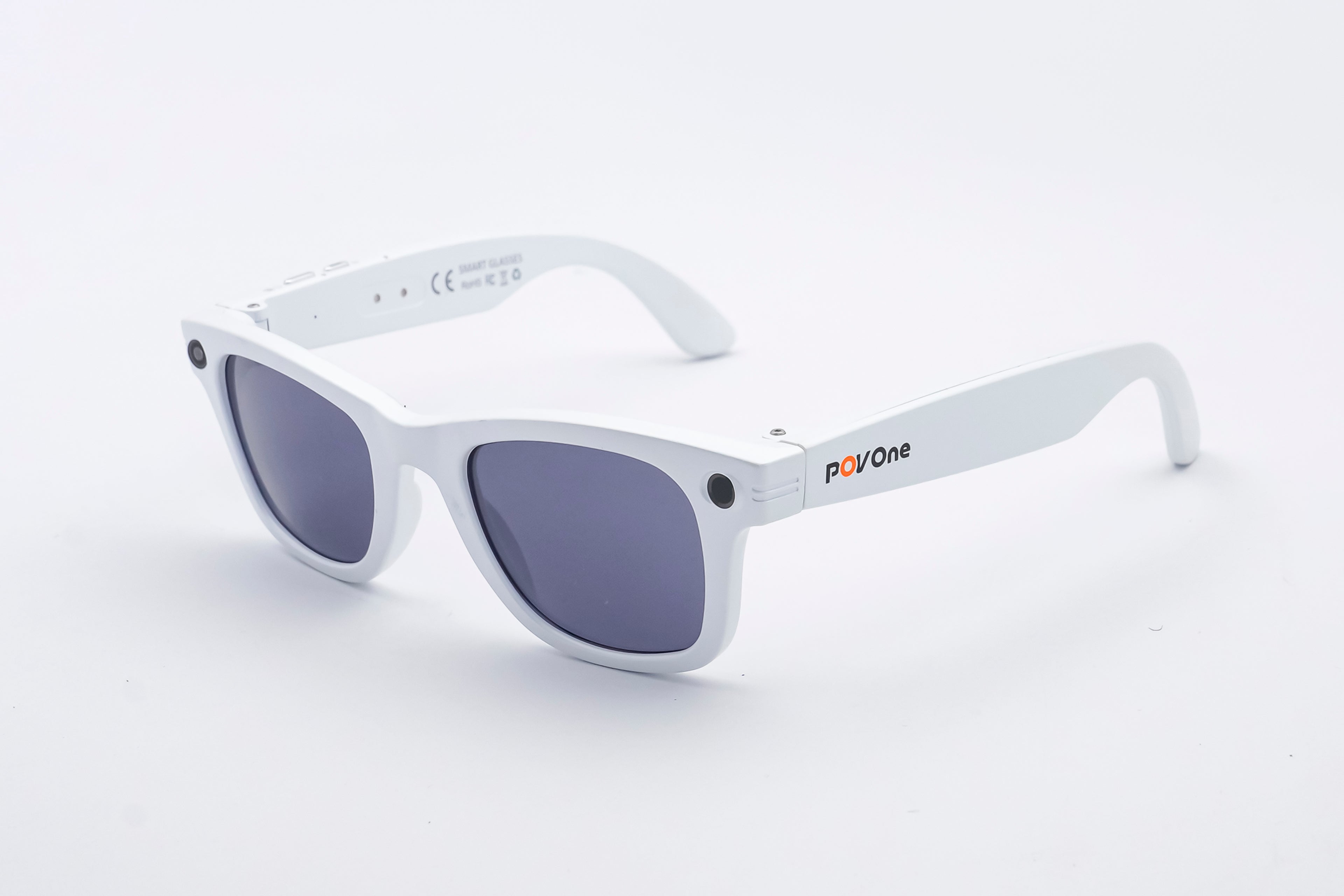 POV One smart sunglasses lifestyle image — travel scene